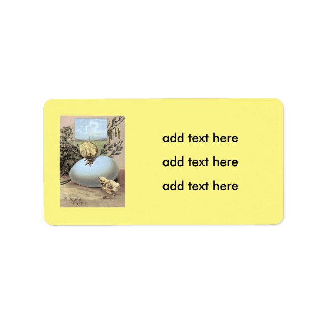 Easter Chick Egg Cotton Label (Front)