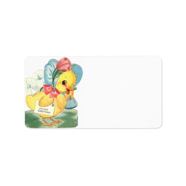 Easter Chick Greetings Label (Front)