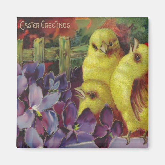 Easter Chick Greetings Magnet (Front)