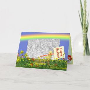 Easter Chick Greets (photo frame) Holiday Card