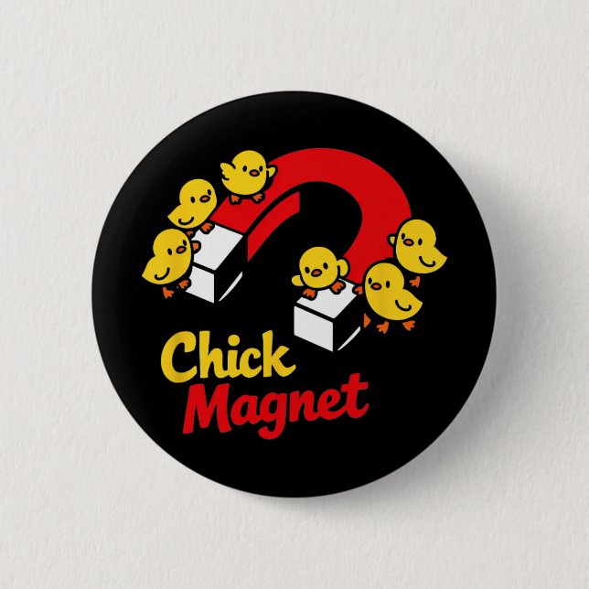 Easter Chick Magnet Funny Chicken Pun Graphic _1  6 Cm Round Badge (Front)