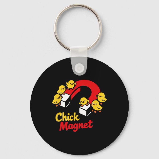 Easter Chick Magnet Funny Chicken Pun Graphic  Key Ring (Front)