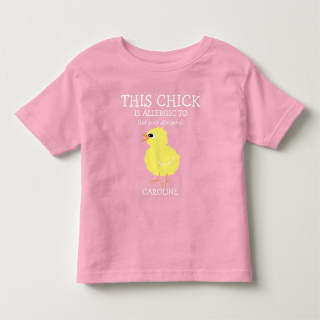 Easter Chick Personalised Allergy Alert Toddler T-Shirt (Front)