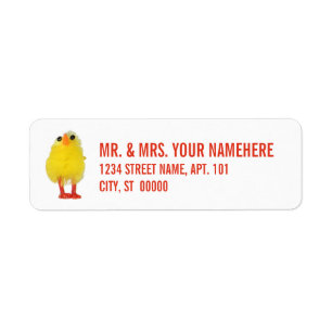 Easter Chick Return Address Label
