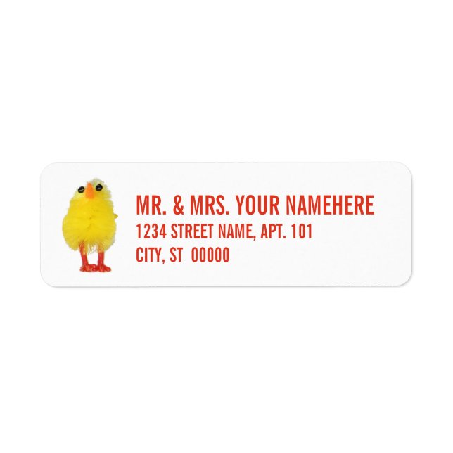 Easter Chick Return Address Label (Front)