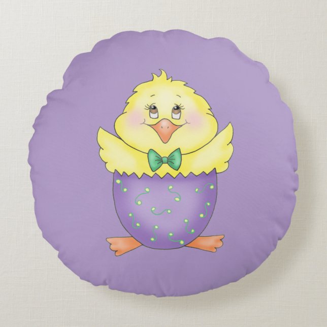 Easter Chick Round Cushion (Front)