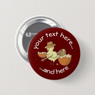 Easter Chick with Bouzouki 6 Cm Round Badge