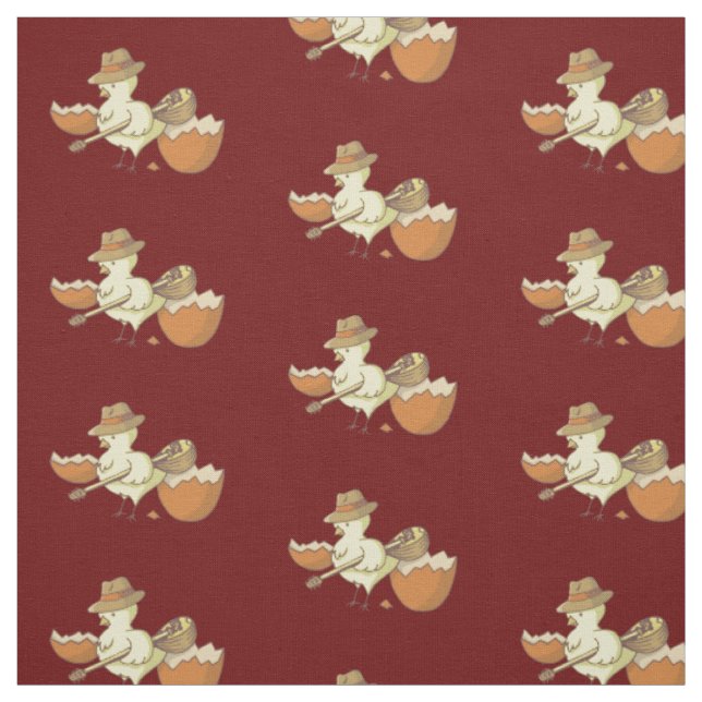 Easter Chick with Bouzouki Pattern Fabric (Swatch)
