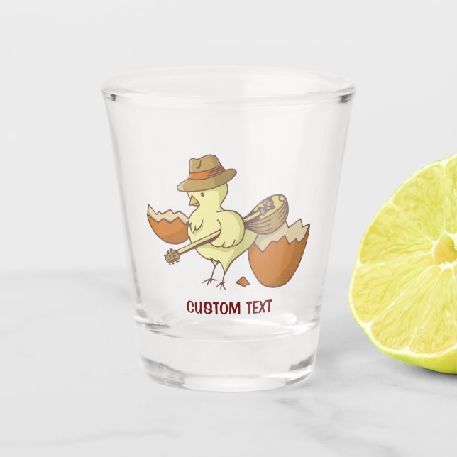 Easter Chick with Bouzouki Shot Glass (Front)