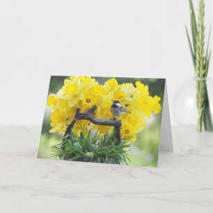 Easter chickadee holiday card