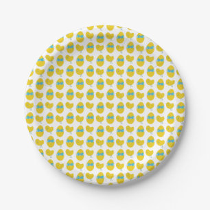 Easter Chicken and Egg Pattern Paper Plate