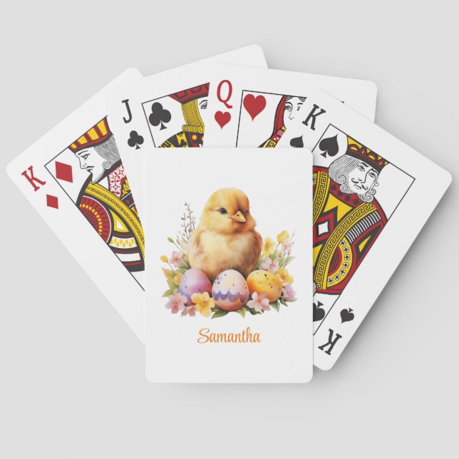 Easter Chicken and eggs Playing Cards (Back)
