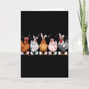 Easter Chicken Bunnies Ears Rooster Poultry Farm B Card