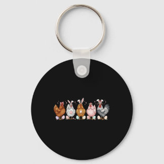 Easter Chicken Bunnies Ears Rooster Poultry Farmer Key Ring
