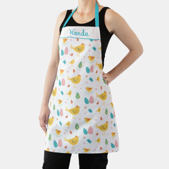 Easter Chicken Egg Butterfly Design Apron (Insitu)