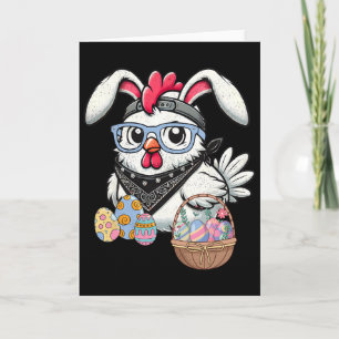 Easter Chicken Egg Hunting Rabbit Ears Farm Boys G Card