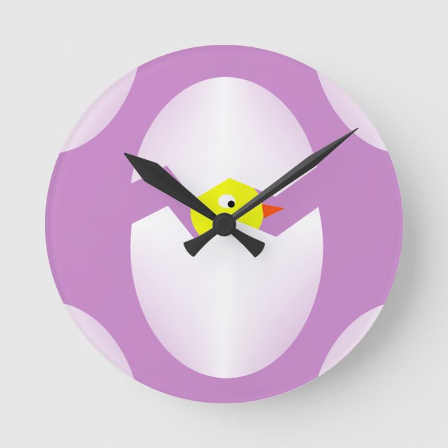 easter chicken egg round clock (Front)