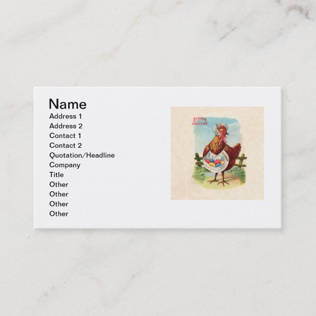 Easter Chicken Farm Cute Antique Eggs Business Card (Front)