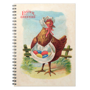 Easter Chicken Farm Cute Antique Eggs Notebook