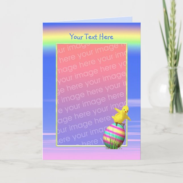 Easter Chicken Wings (tall photo frame) Holiday Card (Front)