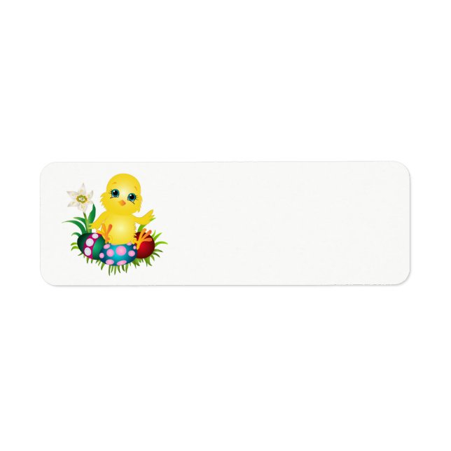 Easter Chicken with colourful eggs Return Address Label (Front)
