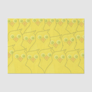 Easter Chickens Bright Yellow Cartoon Pattern Tissue Paper