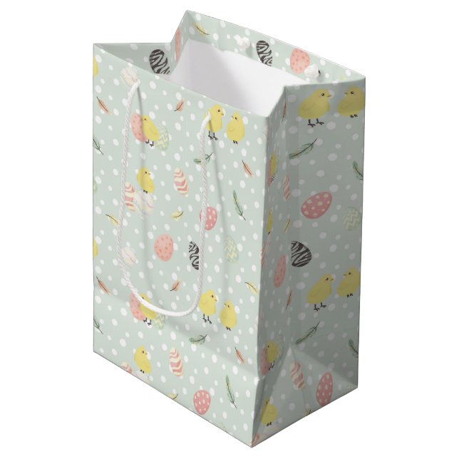 Easter Chicks and Eggs Medium Gift Bag (Front Angled)