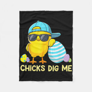 Easter Chicks Dig Me Cute Egg Hunt Toddler Boys Ki Fleece Blanket