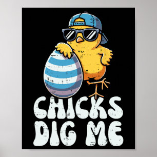 Easter Chicks Dig Me Cute Egg Hunt Toddler Boys Ki Poster