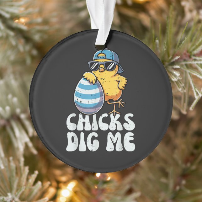 Easter Chicks Dig Me Cute Egg Ornament (Tree)