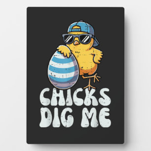 Easter Chicks Dig Me Cute Egg Plaque