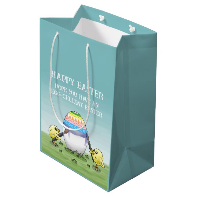 Easter Chicks' Egg-Cellent Easter Medium Gift Bag (Back Angled)