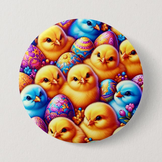 EASTER CHICKS EGGS  ~ Button (Front)