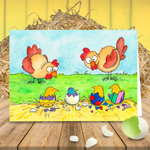 Easter chicks greeting card by Nicole Janes