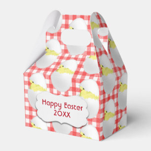 Easter Chicks In Egg On Gingham  Favour Box