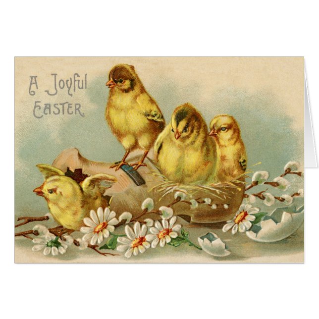 Easter Chicks Joyful Easter (Front Horizontal)
