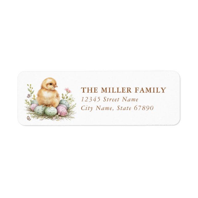 Easter Chicks Return Address Labels (Front)