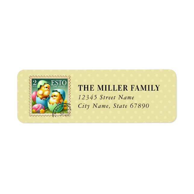 Easter Chicks Return Address Labels (Front)