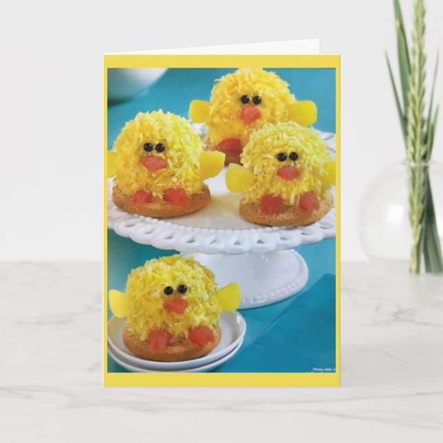 ***EASTER CHICKS*** WISH "YOU" HAPPY EASTER TREATS HOLIDAY CARD (Front)