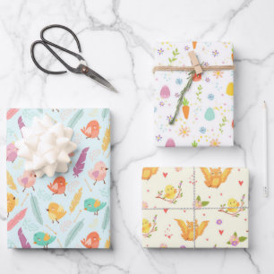 Easter Chicks Wrapping Paper Sheet