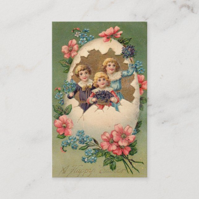Easter Children Greeting Business Card (Front)