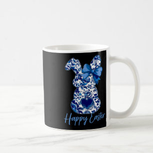Easter Chinoiserie Floral Bunny With Cute Blue Bow Coffee Mug