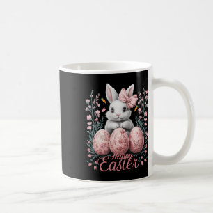 Easter Chinoiserie Floral Bunny With Cute Coquette Coffee Mug