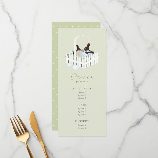 Easter Chocolate Bunny Basket Menu (Front/Back In Situ)