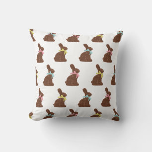 Easter Chocolate Bunny & Colourful Decorated Eggs Cushion