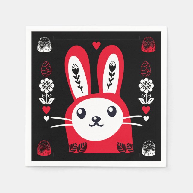 Easter Chocolate Bunny Decor Napkin (Front)