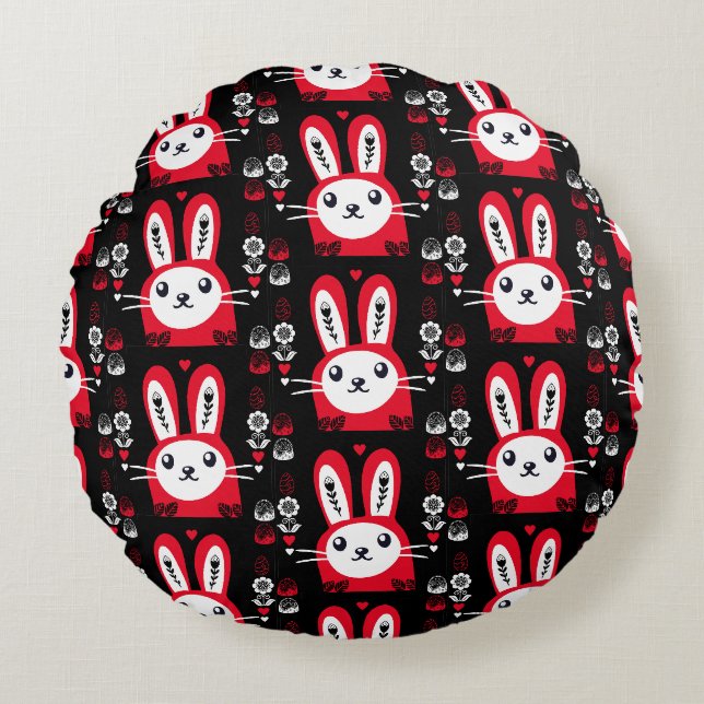 Easter Chocolate Bunny Decor Round Cushion (Front)