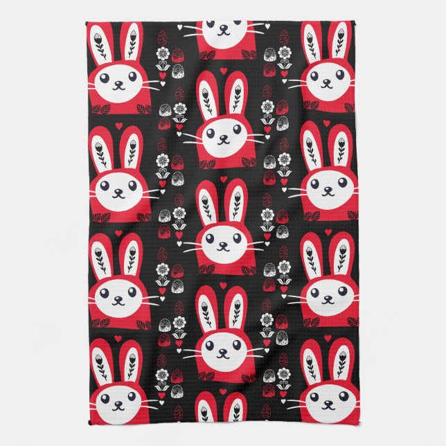 Easter Chocolate Bunny Decor Tea Towel (Vertical)
