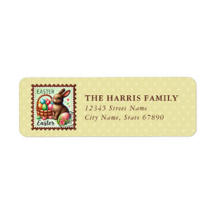 Easter Chocolate Bunny Return Address Labels
