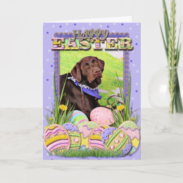 Easter - Chocolate Labrador - Hershey Holiday Card (Front)